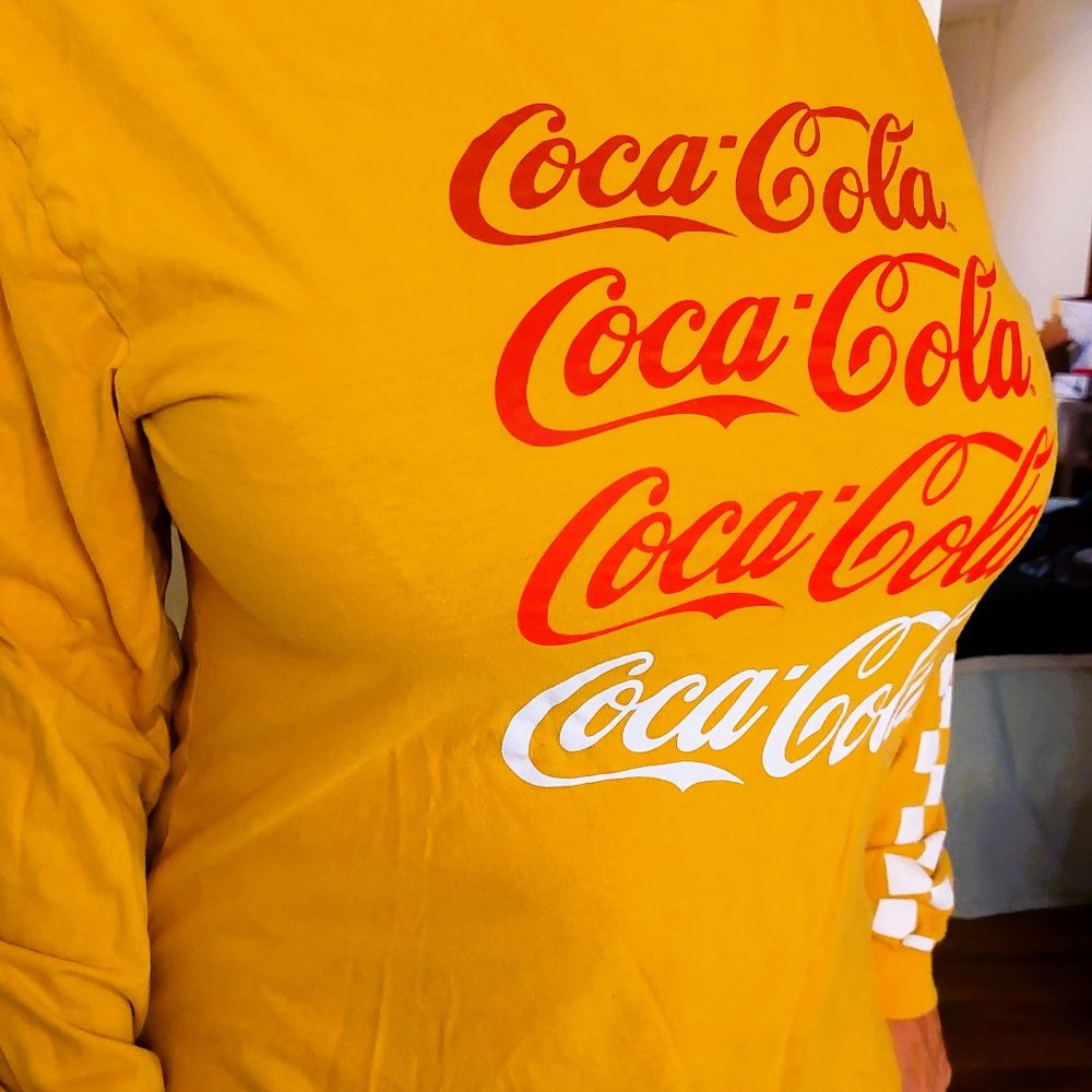 Can't Beat the Real Thing!  Golden Coca Cola Long Sleeve Shirt